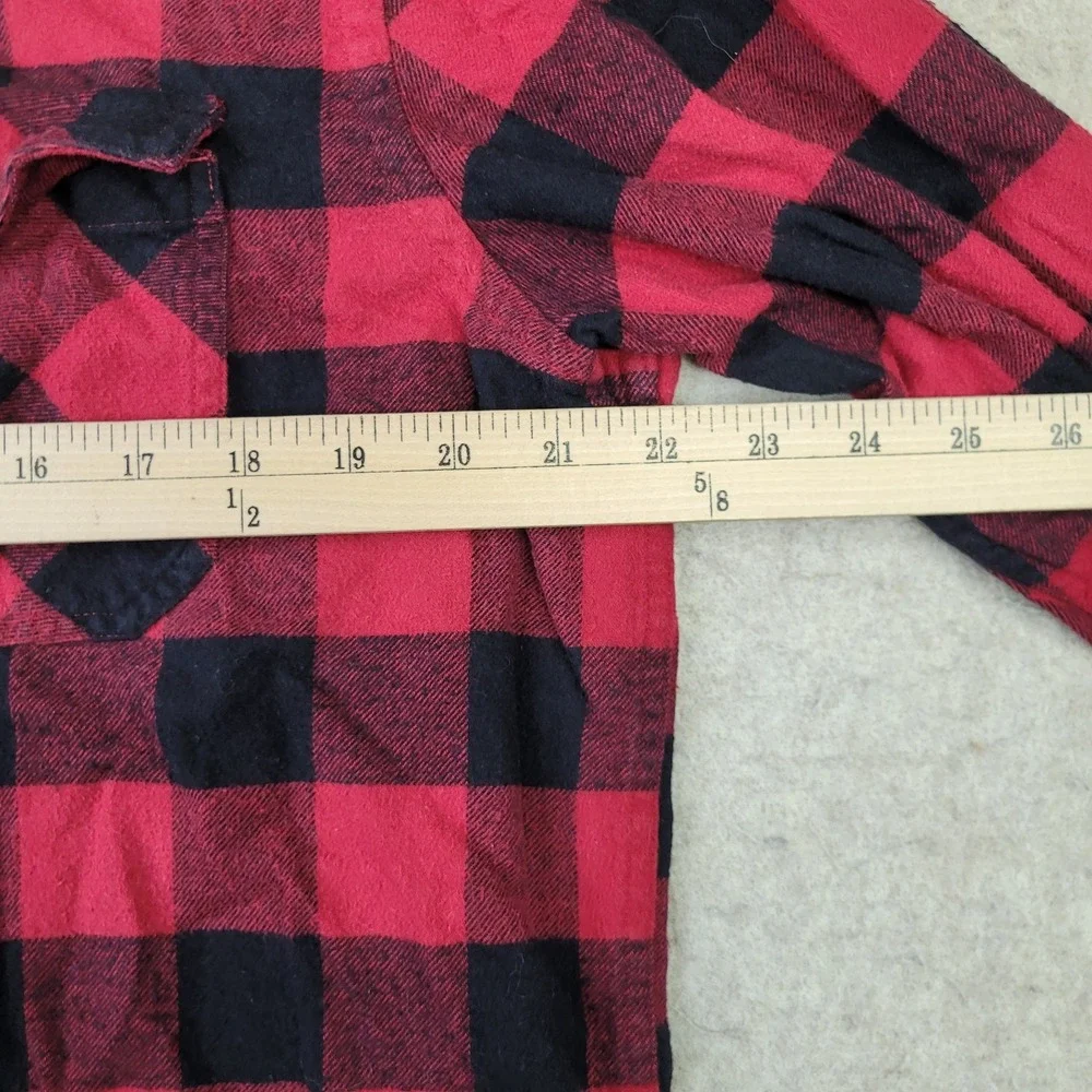 Banana Republic Standard Fit Shirt Men L Red Buffalo Check Long Sleeve Button Up